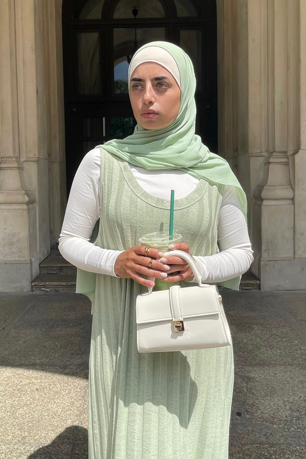Crinkle Chiffong Hijab - Matcha
