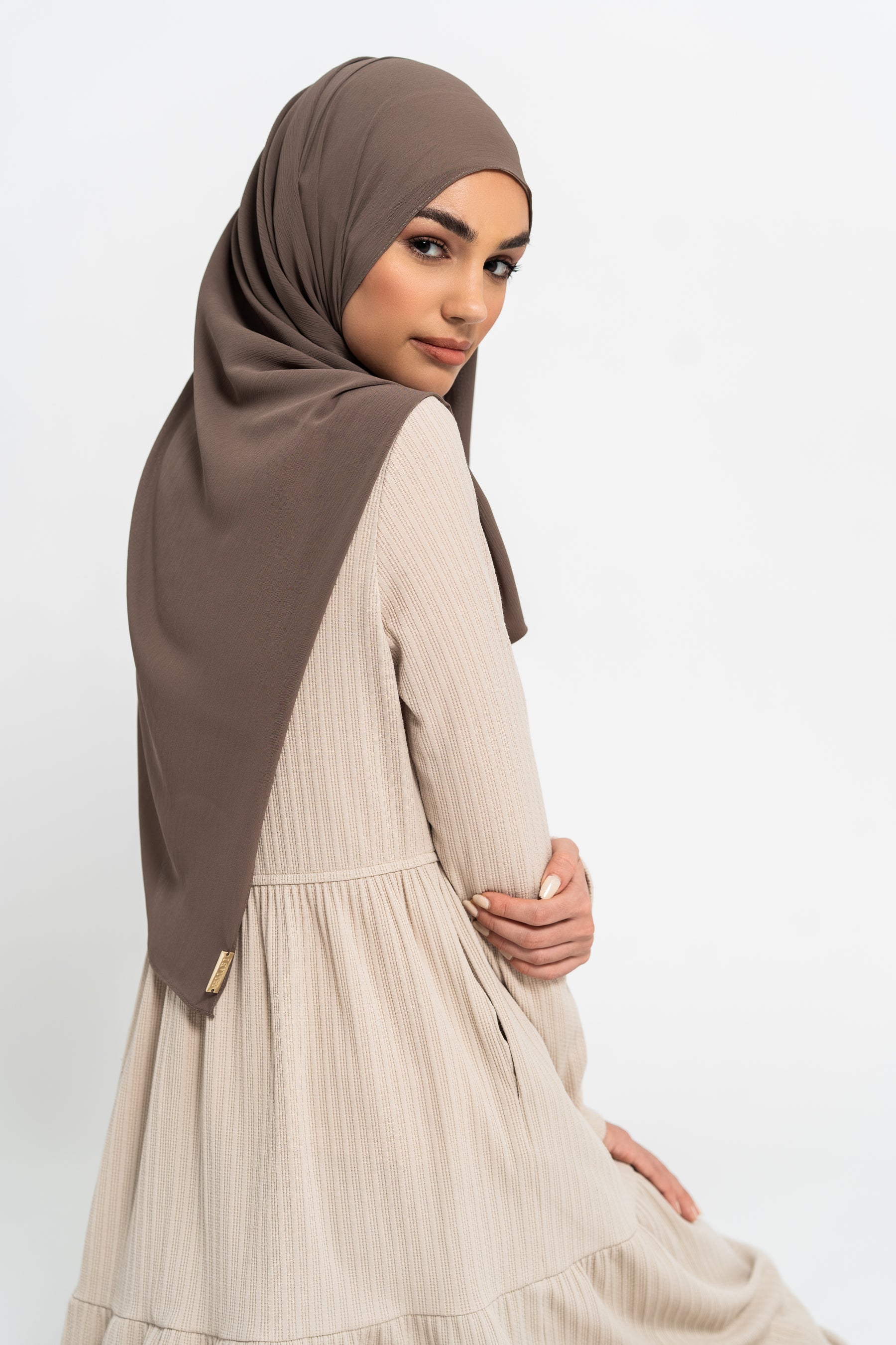 CRINKLE CHIFFON - Taupe