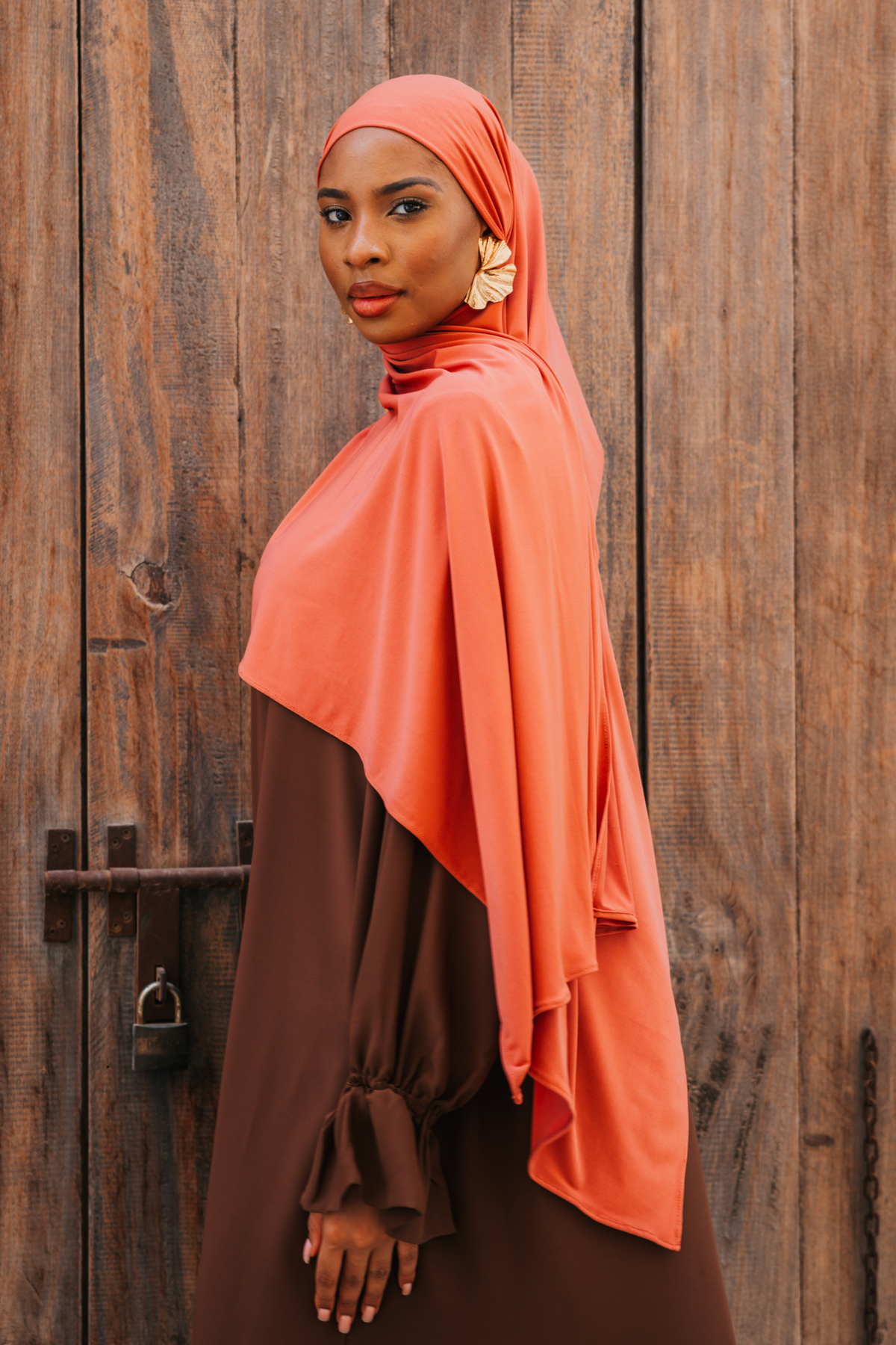 Satin Jersey Hijab - Terrakotta 