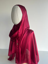 Crinkle Satin Hijab - Deep Cherry
