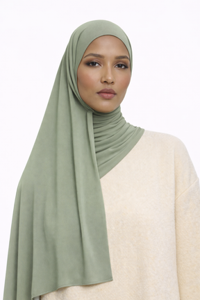 Satin Jersey Hijab – Olive