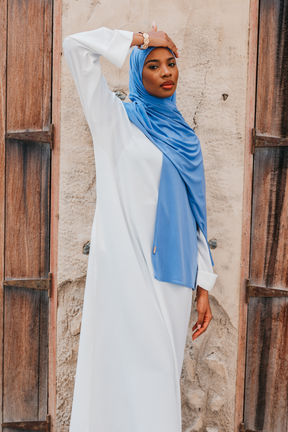 Satin Jersey Hijab - Himmelblau