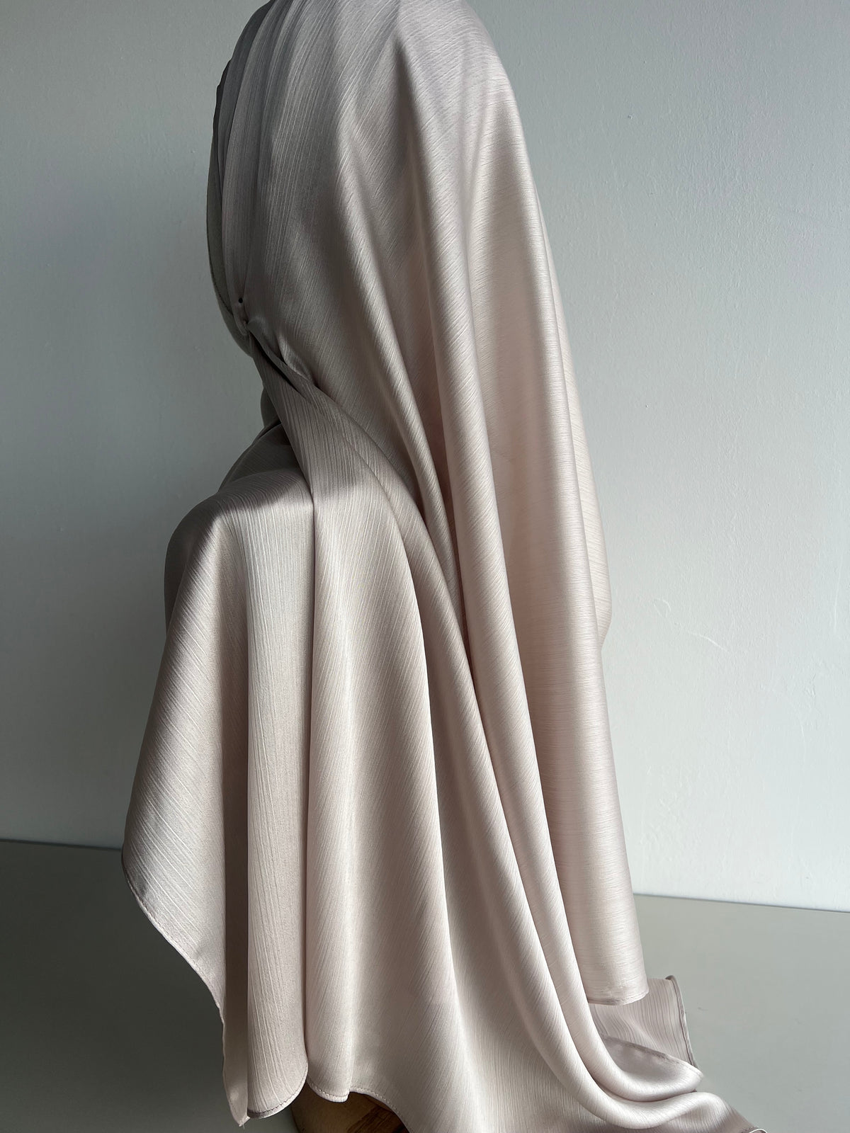 Crinkle Satin Hijab - Pearl