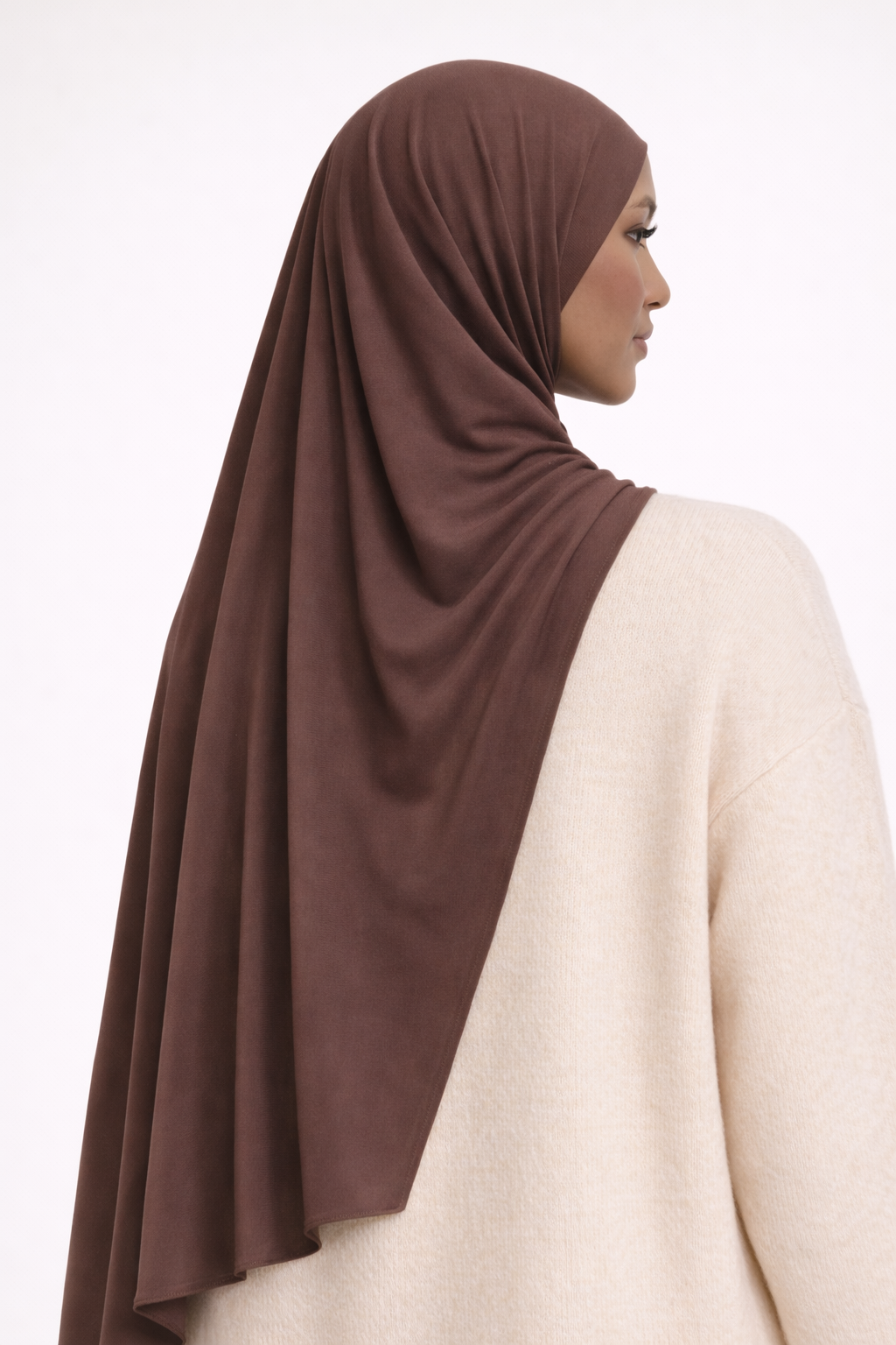 Satin Jersey Hijab – Cocoa Brown