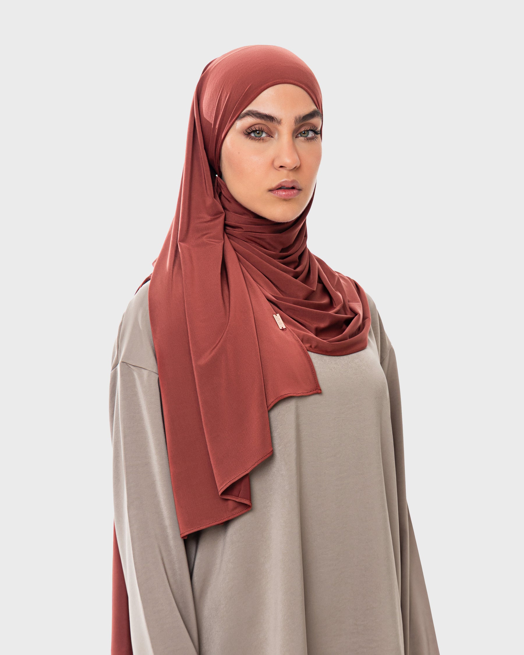 LIQUID JERSEY HIJAB - Cognac