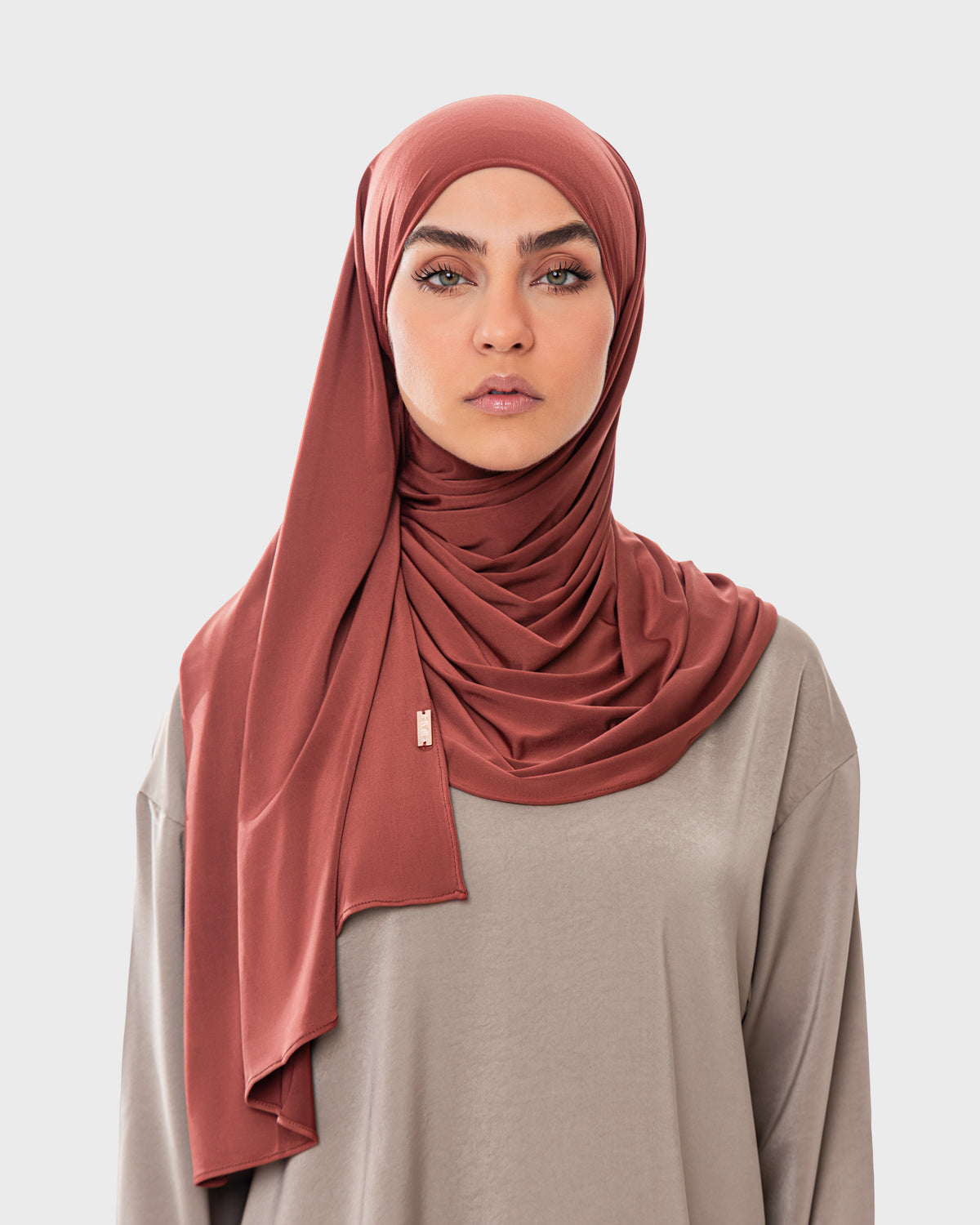 LIQUID JERSEY HIJAB - Cognac
