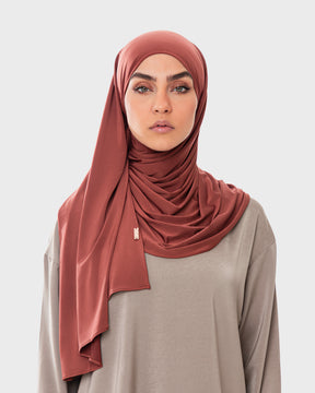 LIQUID JERSEY HIJAB - Cognac