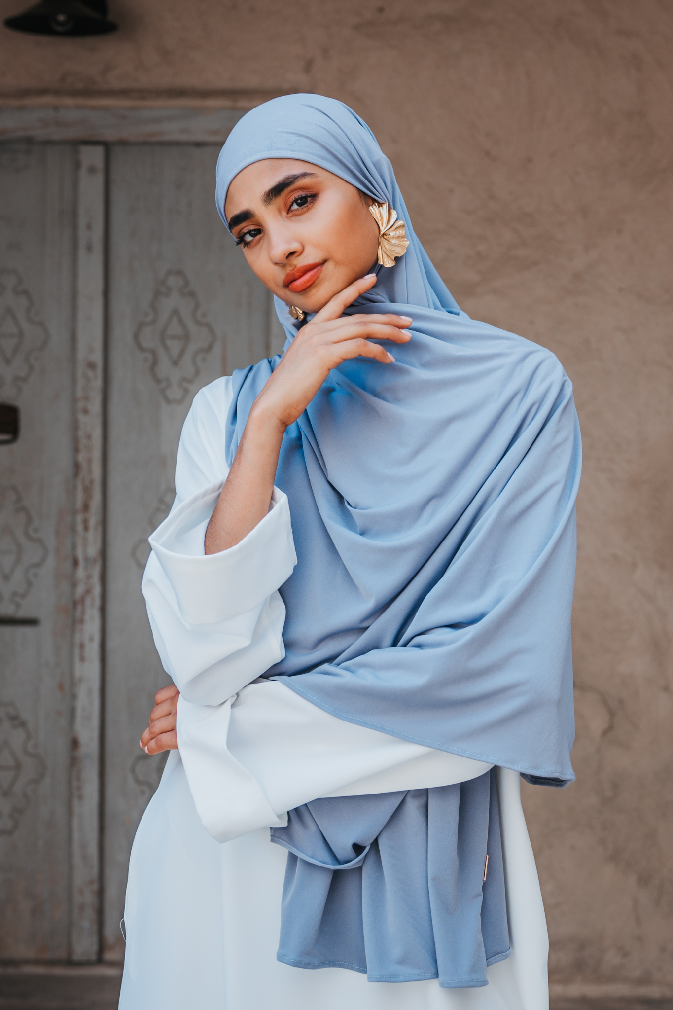 Satin Jersey Hijab - Hellgrau