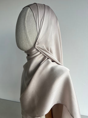 Crinkle Satin Hijab - Pearl
