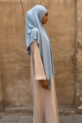 Satin Jersey Hijab - Babyblau