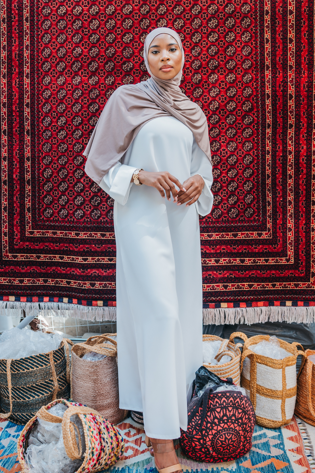 Satin Jersey Hijab - light Taupe