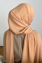 Crinkle Chiffon Hijab - Peach