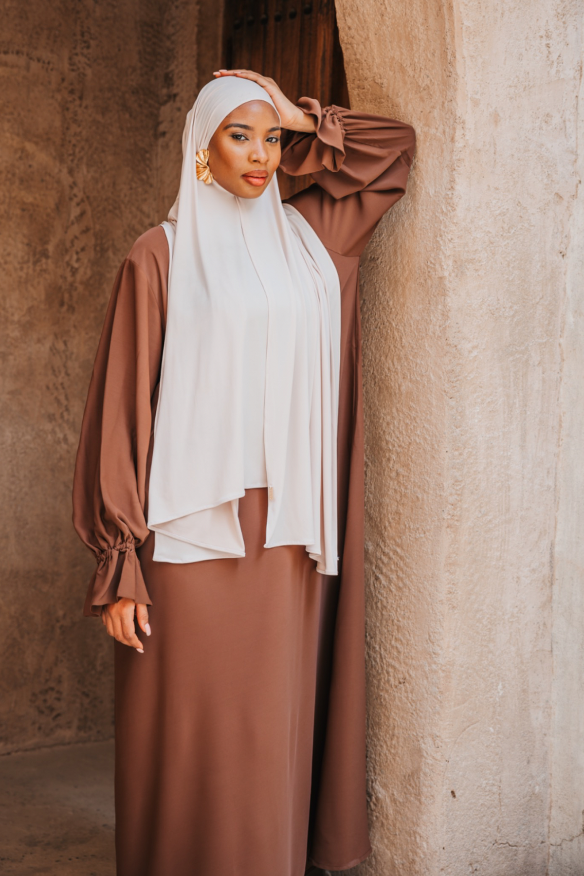 Satin Jersey Hijab - Beige