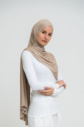 Premium Jersey Hijab - Taupe