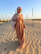 Abaya mit Knotendetail Caramell