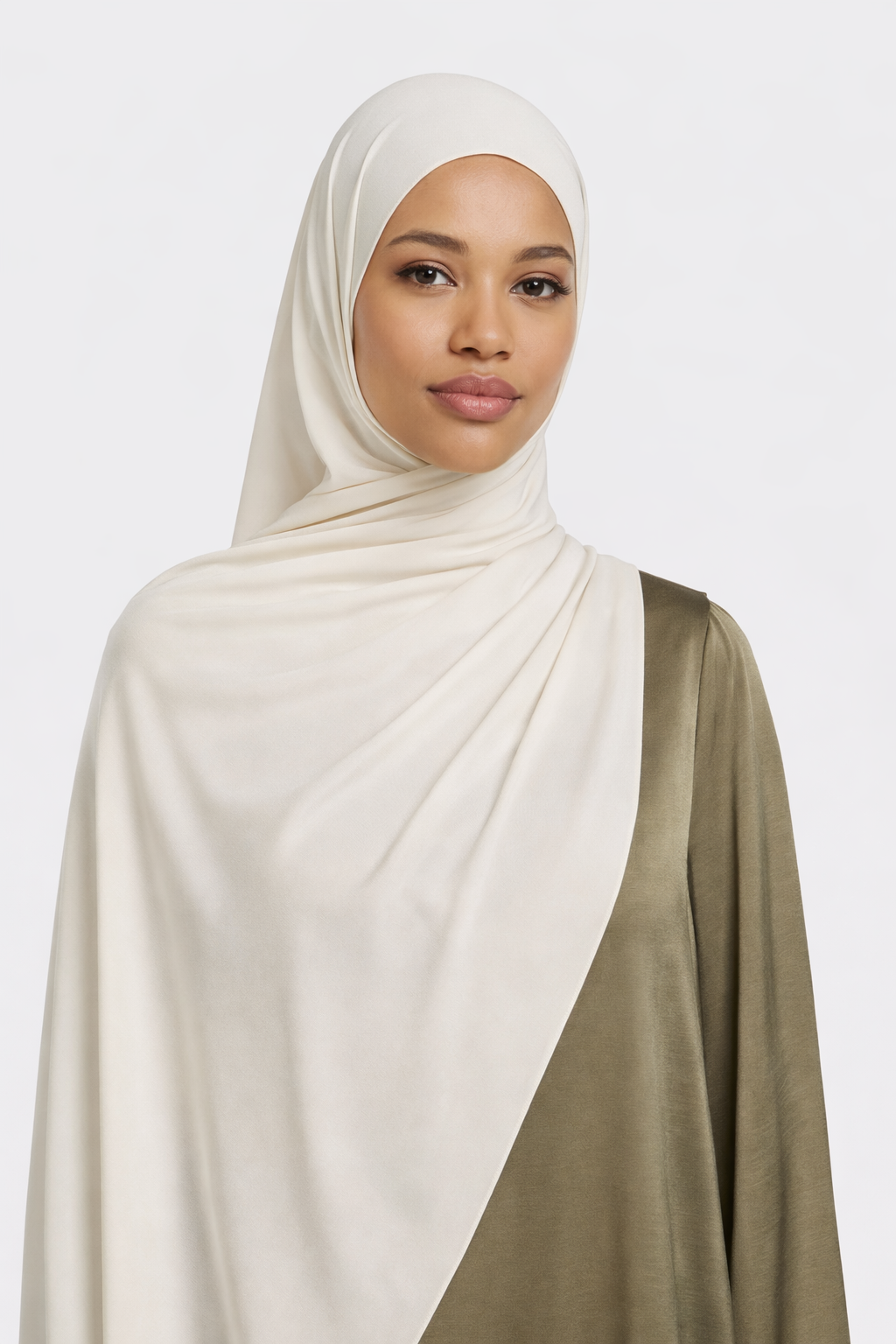 Satin Jersey Hijab – Ivory