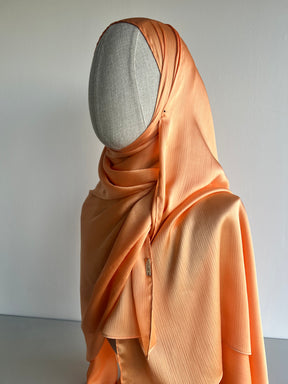 Crinkle Satin Hijab - Apricot Glow