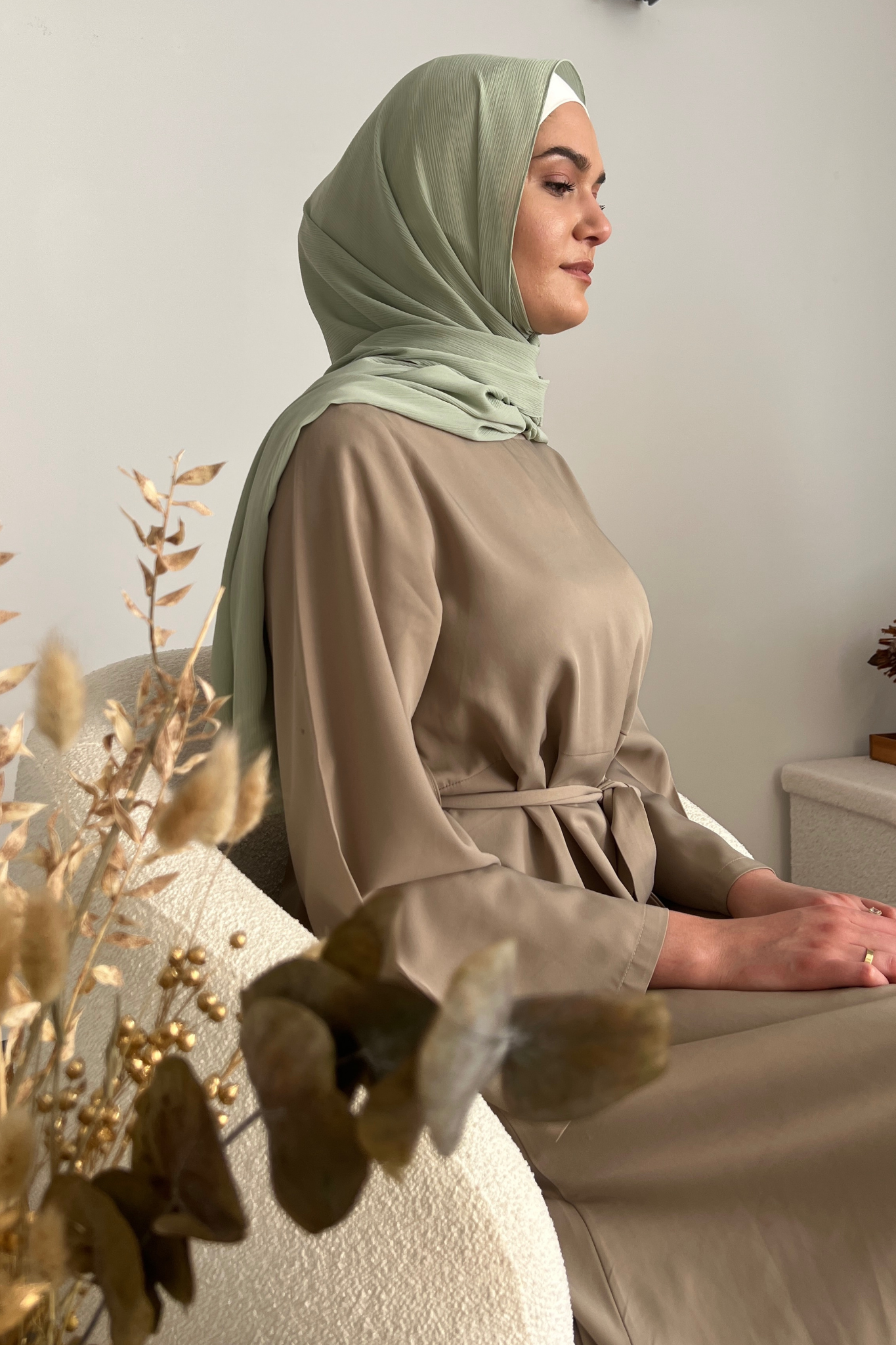 Crinkle Chiffon Hijab - Pistazie