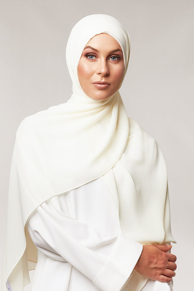 CRINKLE CHIFFON - Naturweiss