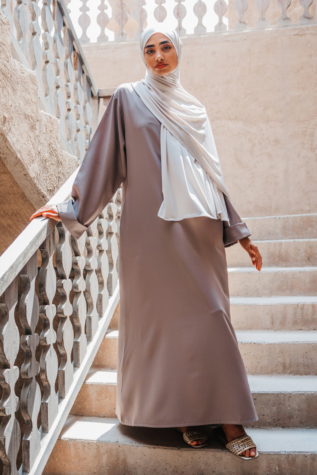 Satin Jersey Hijab - Ecru