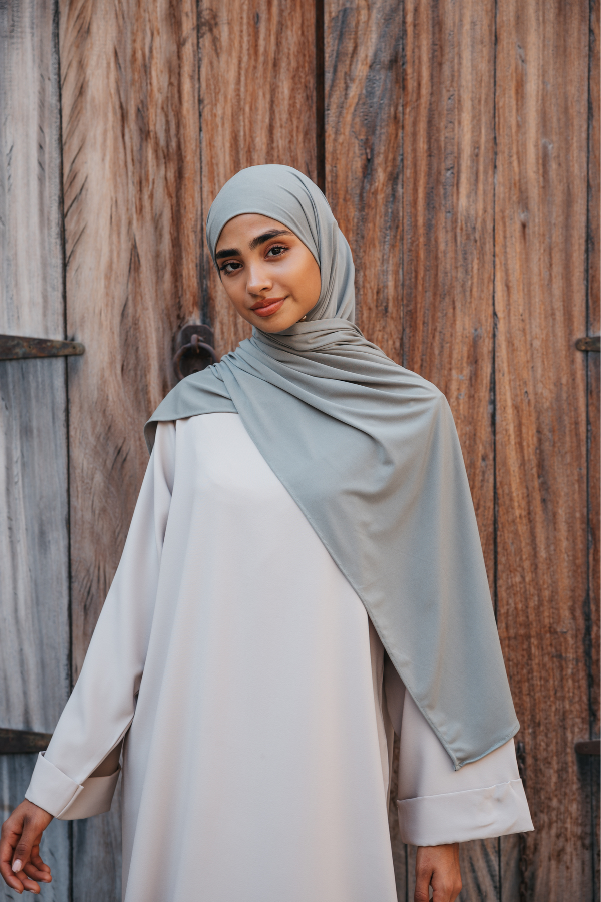 Satin Jersey Hijab - Oliv 