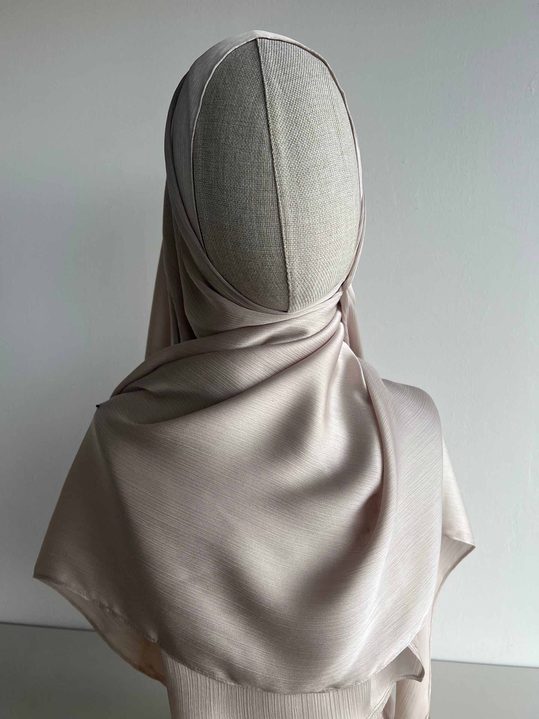 Crinkle Satin Hijab - Pearl