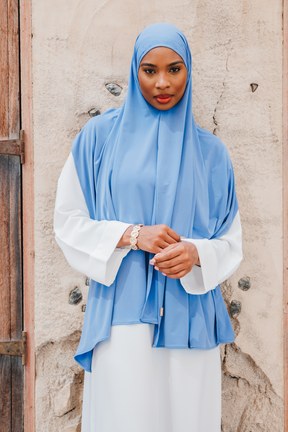 Satin Jersey Hijab - Himmelblau