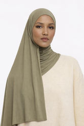 Satin Jersey Hijab – Khaki