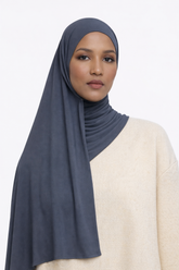 Satin Jersey Hijab – Grey