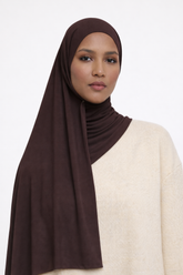 Satin Jersey Hijab – Espresso