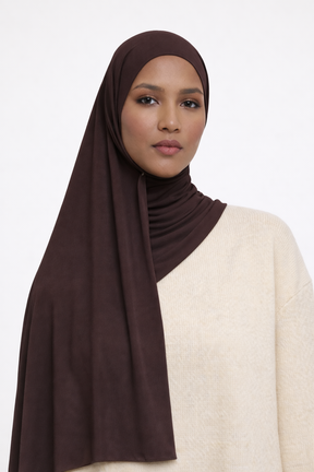 Satin Jersey Hijab – Espresso