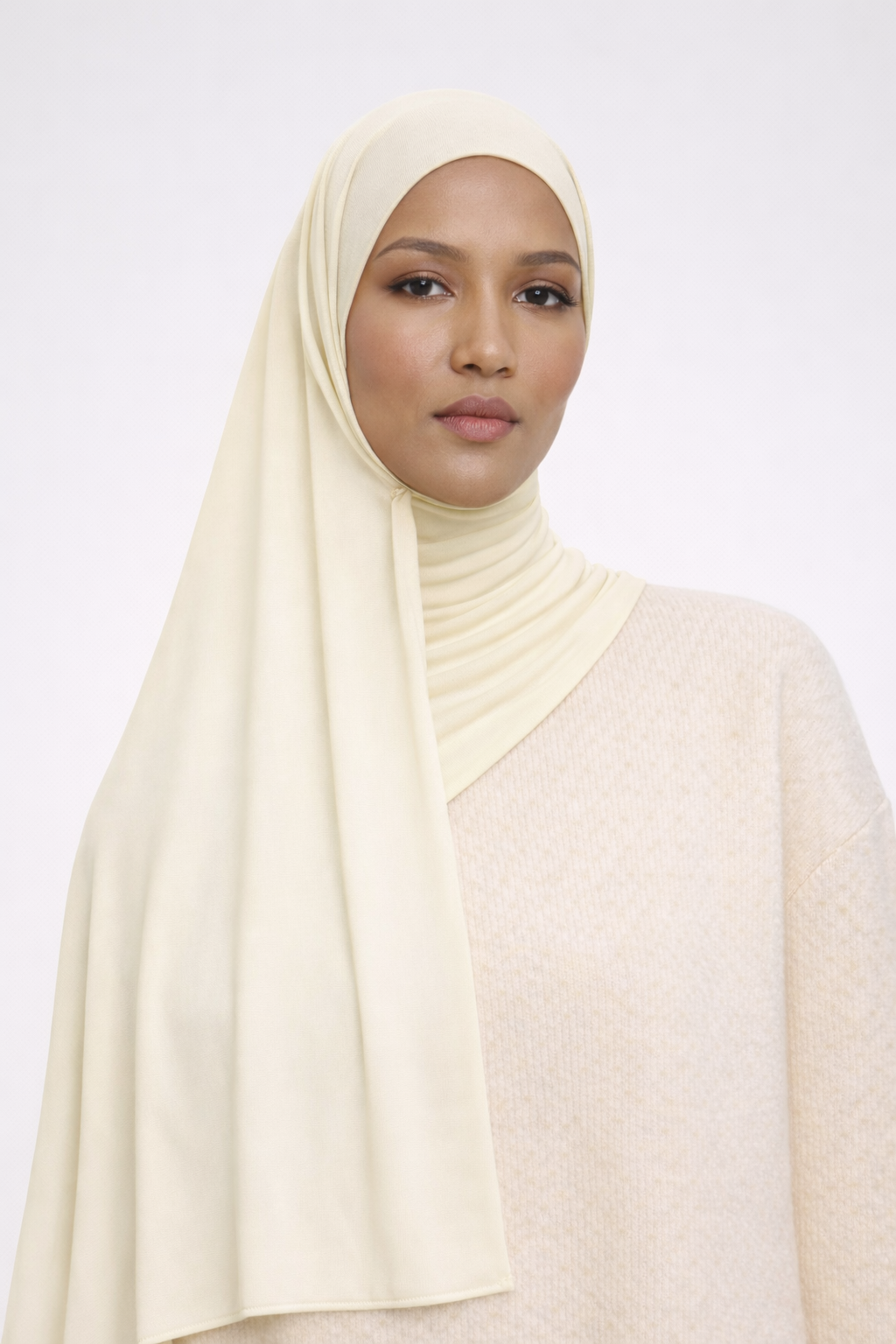 Satin Jersey Hijab – Butter Lemon