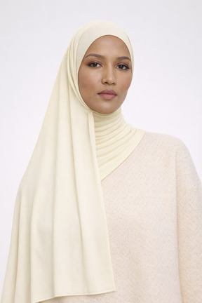 Satin Jersey Hijab – Butter Lemon