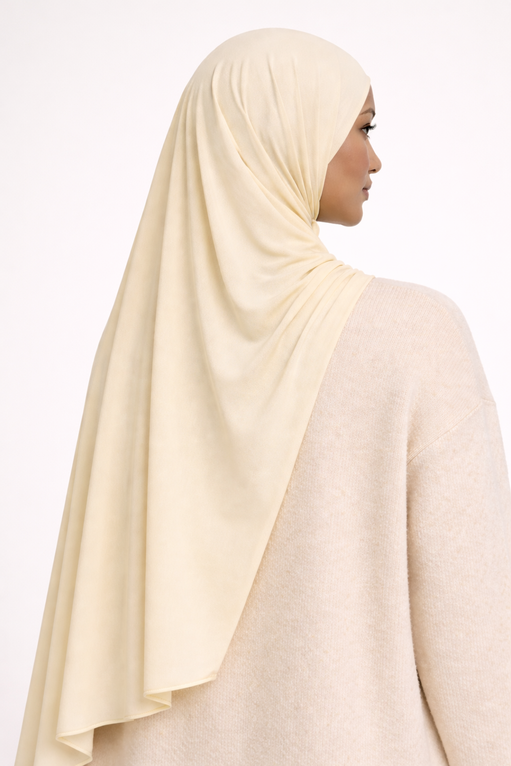 Satin Jersey Hijab – Butter Lemon