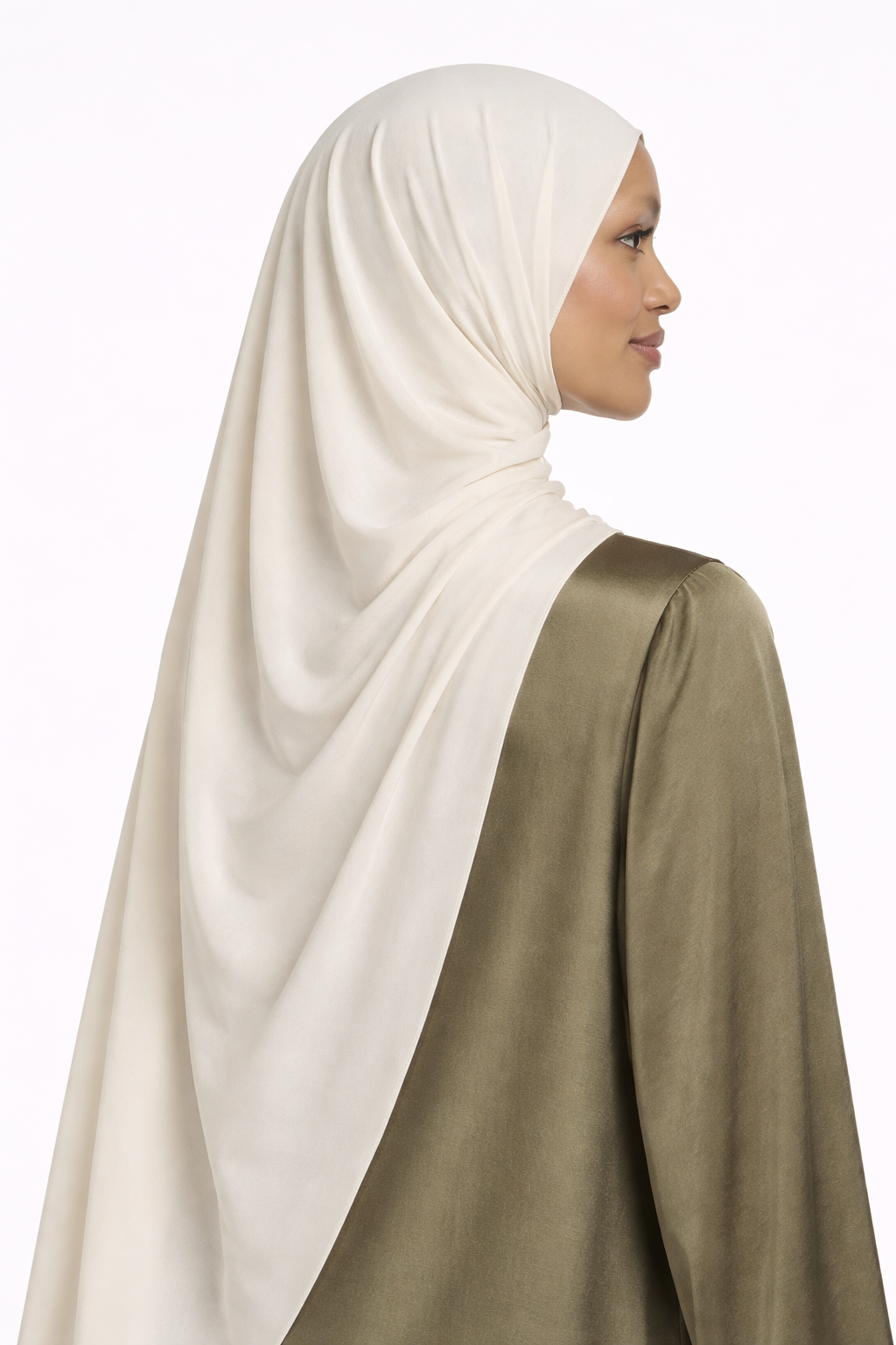 Satin Jersey Hijab – Ivory