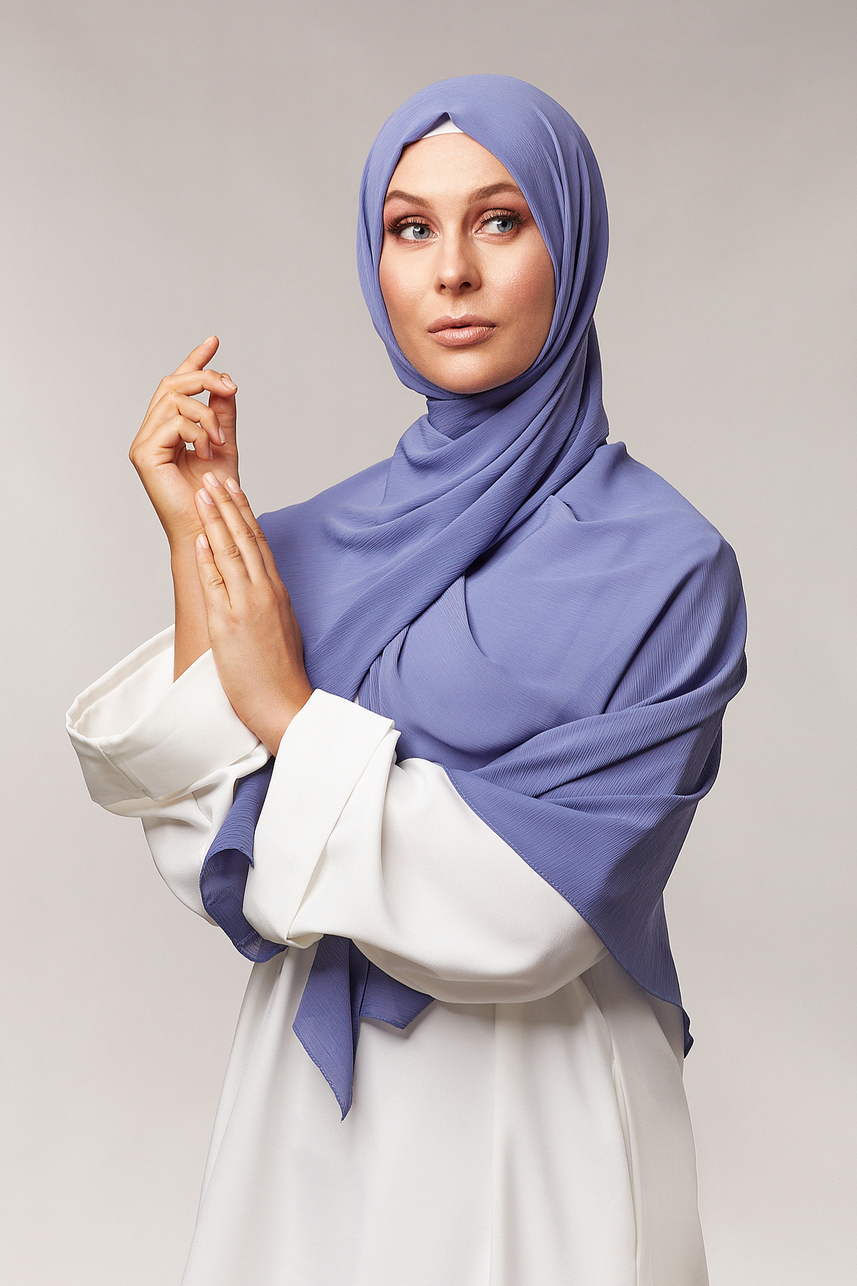 Crinkle Chiffon Hijab - Himmelsblå
