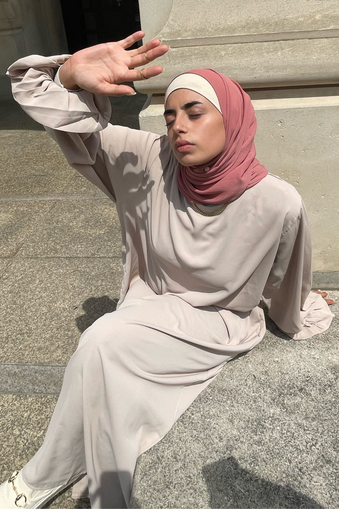 Crinkle Chiffon Hijab - Raspberry