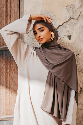 Satin Jersey Hijab - Mokka