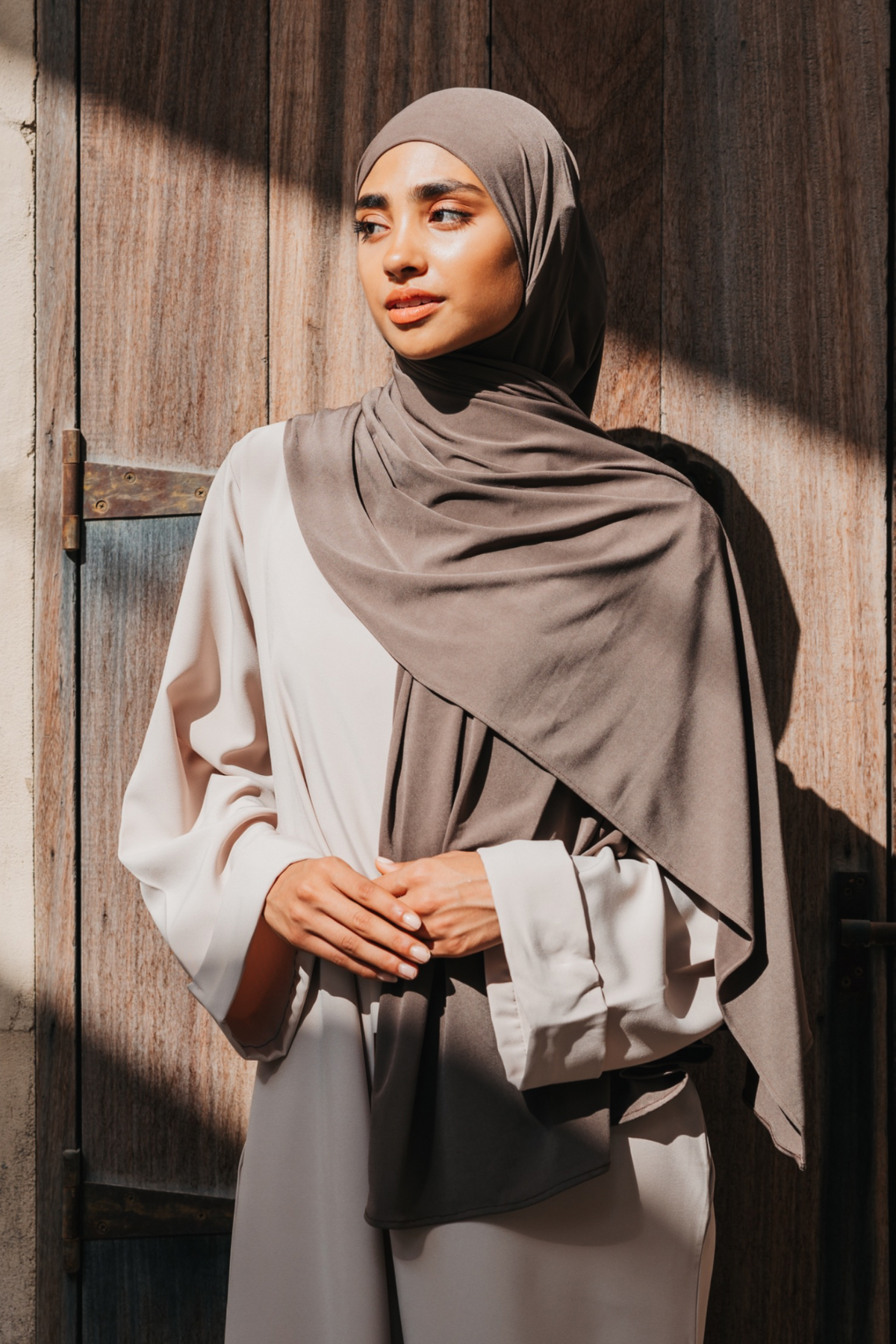Satin Jersey Hijab - Mokka