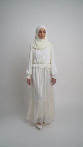 Airy maxi dress natural white