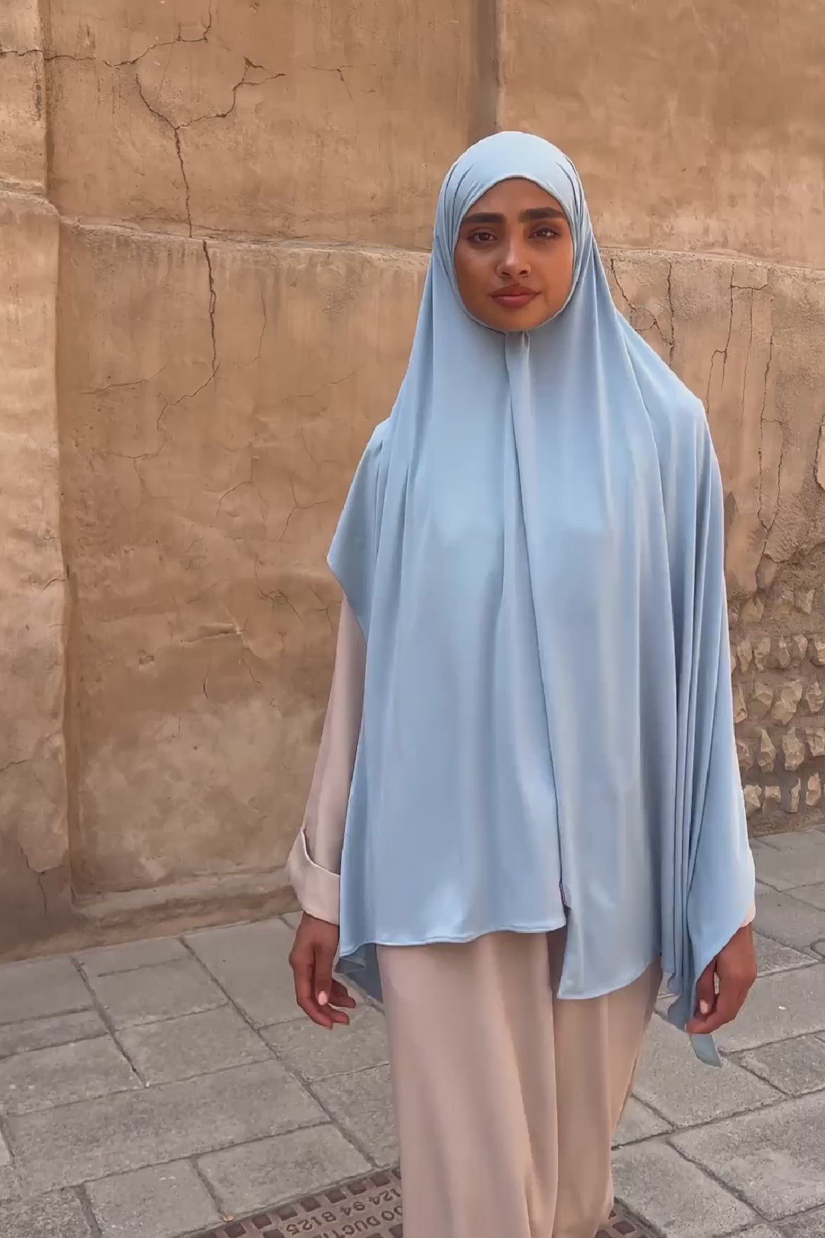 Satin Jersey Hijab - Babyblå 