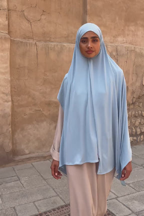 Satin Jersey Hijab - Babyblau