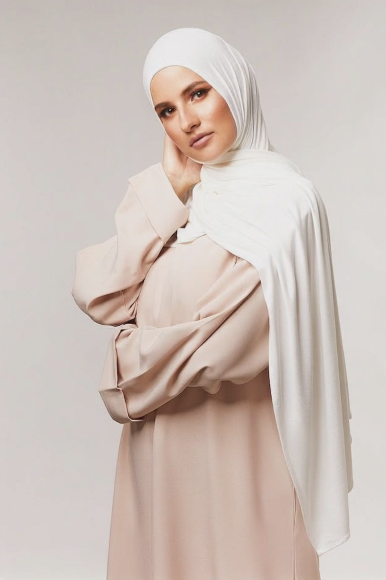 Premium Jersey Hijab - Natural White