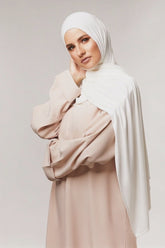Premium Jersey Hijab - Natural White